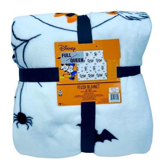 Mickey Minnie Mouse Halloween Plush Blanket Full Queen Disney Trick or Treat - Picture 4 of 4